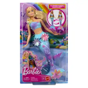Mattel Barbie Flower Magic Mermaid Doll & Accessories (29 cm) miniatura 2